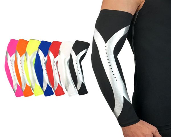 Homens 1 par protetor de basquete elástico prolonga a manga do braço de vôlei braçadela de braçadela de cotovelo de ciclismo respirável 7630118