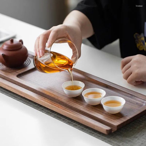 Чайные лотки черный лоток из грецкого ореха домашний маленький стол японский простой сухой пивоваренный набор деревянный