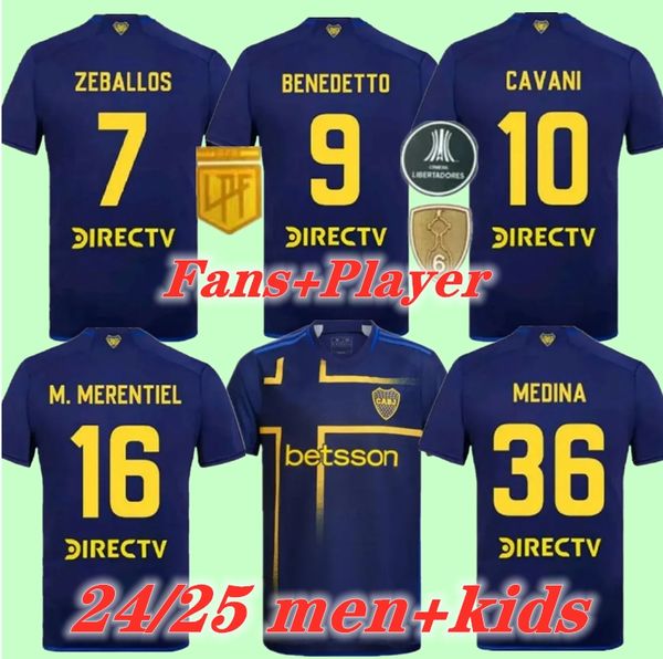 24 25 Boca Juniors Maglie da calcio Speciale 2024 2025 Magliette da calcio Men Kit Kit Cavani Janson Medina Villa Fernandez Benedetto Zeballos Blondel Blondel Fan Fan Player