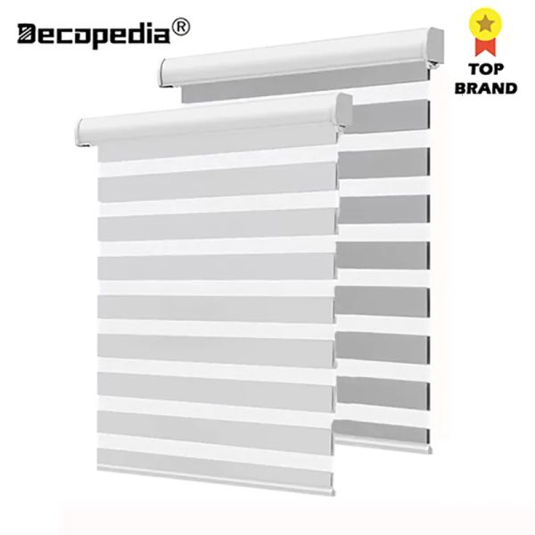 Blinds Blinds decopedia zebra zebra di zebra manuale batteria rullo motorizzato giorno e notte per porte scorrevoli personalizzate 230616