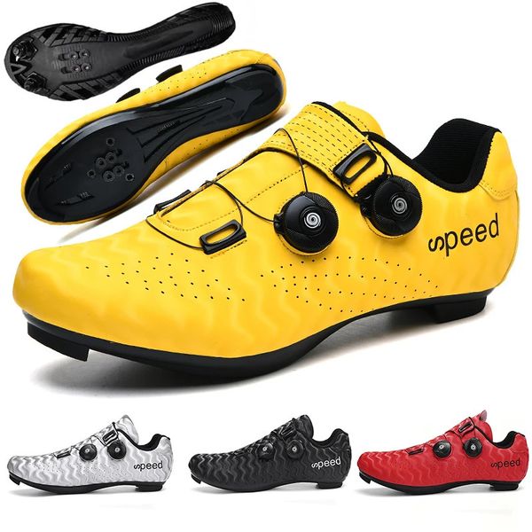 Дорожные туфли для велосипедов мужчина Spd с блокировкой велосипедная спортивная обувь для гонок с плоской гонкой Speed Sport Sport