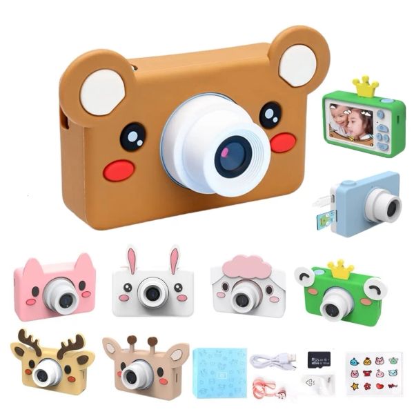 Câmeras câmeras de brinquedas de desenho animado câmera de brinquedo Educacional 16 GB Cute animal urso coelho veado sapo Câmera digital Presente de aniversário para crianças menina bo