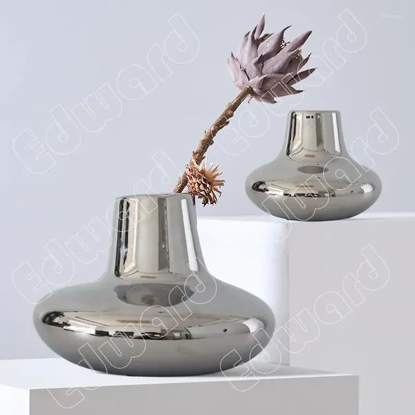 Vasen moderne einfache Vase nordische Kreativität Kreativität Wohnzimmer Schlafzimmer Silber Keramik Dekoration Blumenarrangement