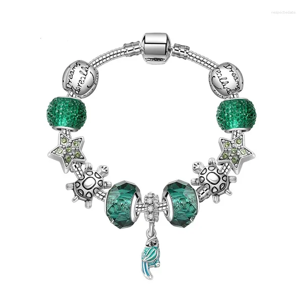 Bracelets de charme szelam verde starparrot braceletsbangles para mulheres pulverização de cristal de jóias