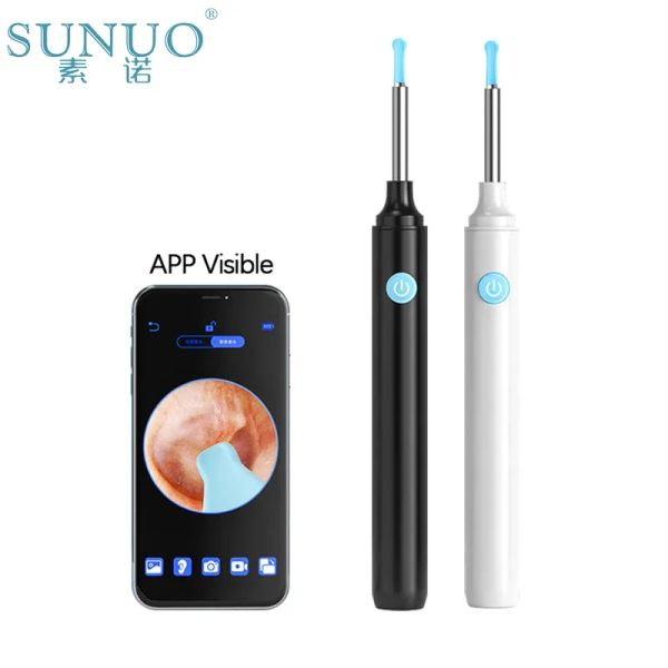 Trimmers Sunuo Smart visuelle Ohrhörer -Reiniger Wireless Luminous Earpick mit Kamera LED Light Otoskop Endoskop Ohr Wachsentfernerwerkzeuge