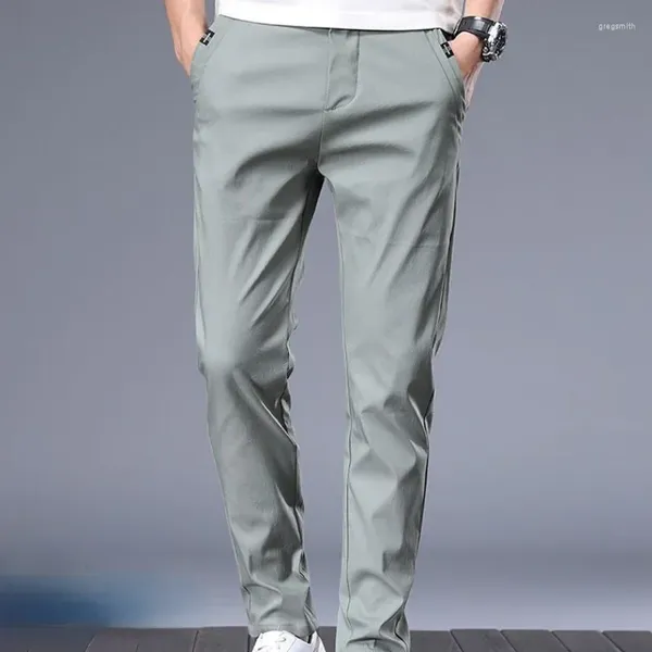 Мужские брюки повседневные карманные формальные брюки мужской бизнес -тенденция стильная классическая полиэфирная хлопковая мода Y2K в