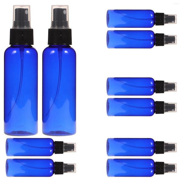 Bottiglie di stoccaggio 10 pezzi Viaggia con nebbia fine Contenitori in plastica trasparente Profumo Blottiglia spray Riemibile blu