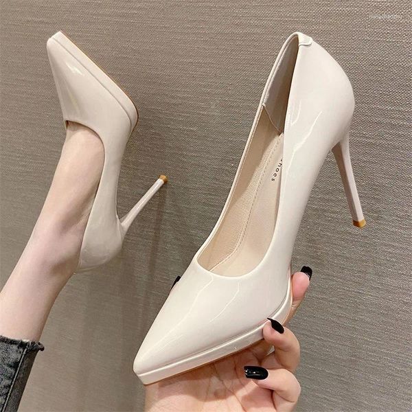 Kleiderschuhe Korean Edition pu sexy Frauen modische modische dünne Heels Temperament High Fairy Style Simple Single Schuh Mädchen