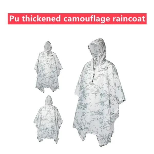 Sets Camo Hunting Ghillie Anzüge Regen Poncho Polyester+PU wasserdichte Regenmantel Umwelt Notfall Regen Poncho Outdoor Sportswear