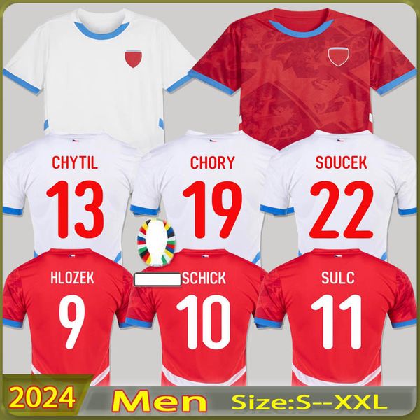 2024 Maglie da calcio Repubblica Ceca 24 NOVOTNY POBORSKY CHYTIL SHIRT SCHICK SCHICK HLOZEK SAUCEK SADILEK LINGR MENS KIT