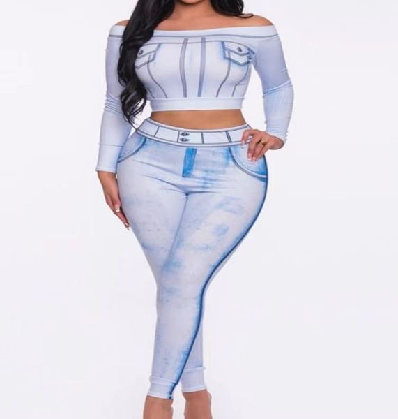 2024 Frühlings- und Herbst -Tracksuits Summer Blue Denim Outfits Matching Set Denimhose 2 Stück Set Women Jacket Jeans Anzug Frauen MODE STREETWEY K7153#