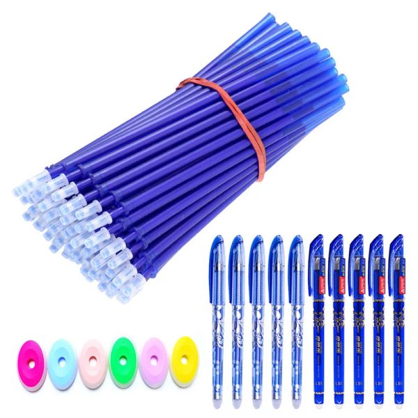 Stifte 100+16 pc erasable Stift Set 0,5 mm Waschanschluss Griff Magic Gel Stifte Nachfüllstäbe für Schulbüro Schreibzubehör Kawaii Briefpapier