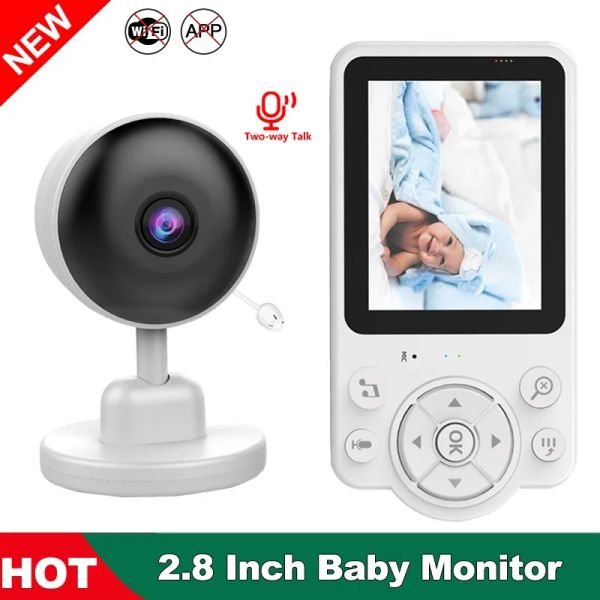 Monitora 2024 tela de 2,8 polegadas 2600mAh Battery Baby Video Video Baby Monitor com câmera e áudio 4x Zoom Long Rang Auto Night Vision