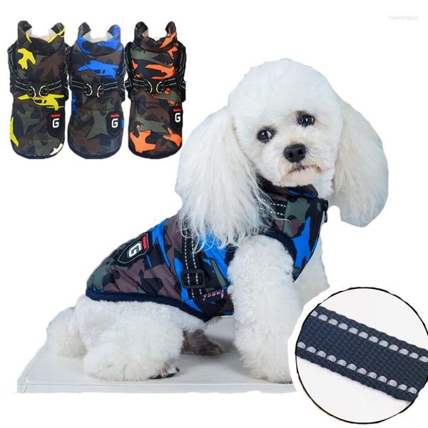 Hundekleidung Haustiergurt Weste Kleidung Welpe Kleidung Tarnjacke Winter warm für kleine Hunde Shih Tzu Chihuahua Mops Mantel