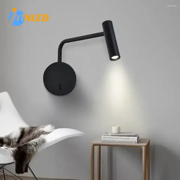 Lâmpada de parede nórdica design criativo simples luz de ferro preto com apartamento quartos decorativos