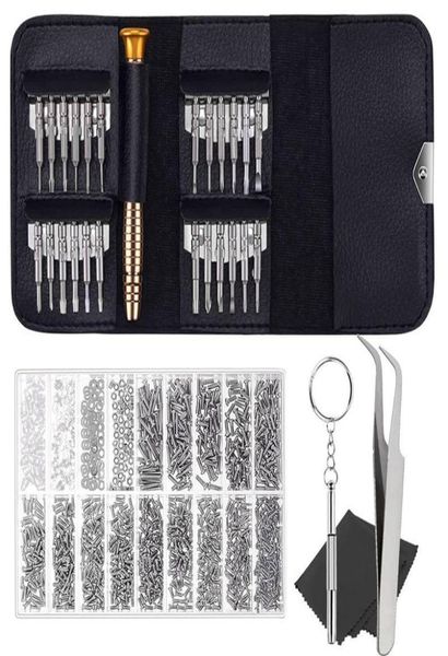 Kit di riparazione dell'occhio per occhio con occhiali da sole di precisione da 25 pc set di cacciavite e viti da 1000pc vetri88828539