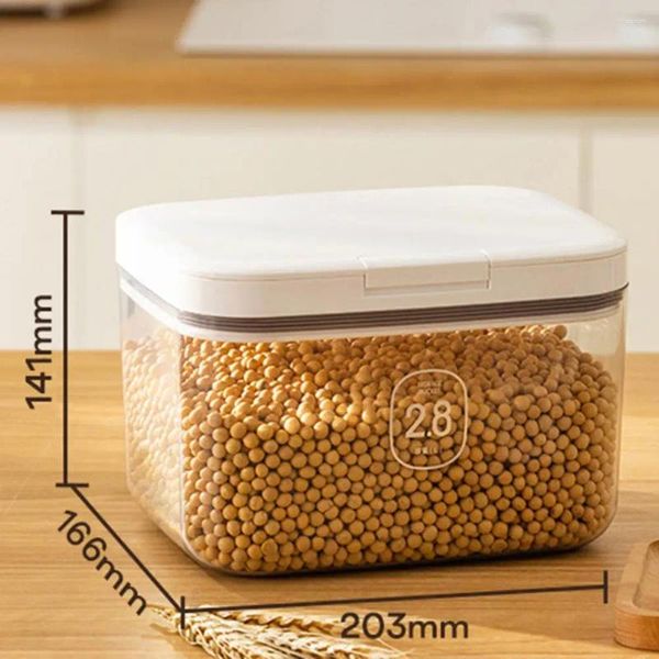 Garrafas de armazenamento Caixa de alimentos selados para contêiner de manutenção fresca cozinha de vedação automática para cordões à prova de vazamentos de cereal de arroz