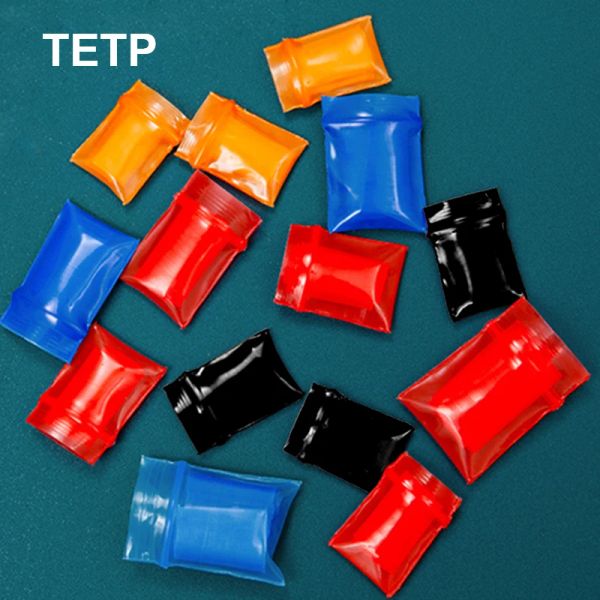 Sacchetti TETP 100pcs rosso/nero/blu/arancione borse con chiusura a zip bottone con zip bocconcine