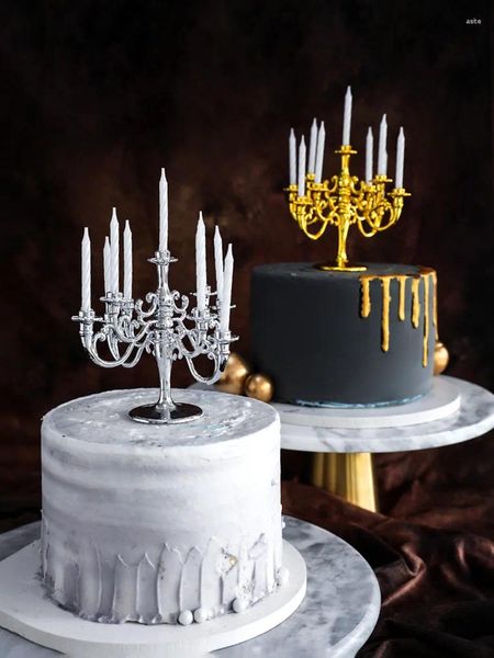 Kerzenhalter 1 Set Candlestick Bracket Cake Topper Mini Geburtstagsfeier Topper Dekoration Top Dollhouse Dekor