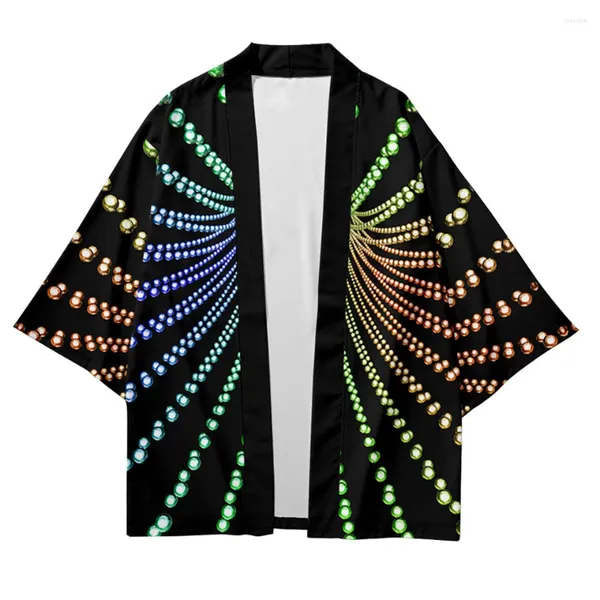 Roupas étnicas japonesas quimono streetwear homens mulheres 3d gráfico visual de praia cardigan cosplay haori yukata harajuku camisa roupas