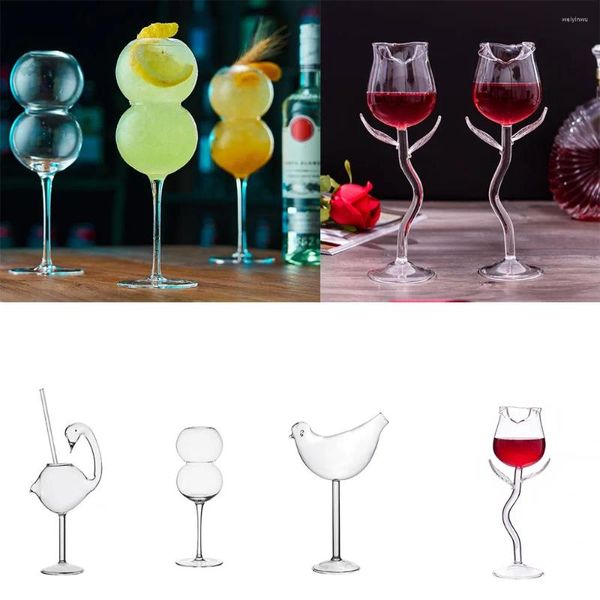 SCHEDE DEL VINE 150-470 ml Casa festa Clear Glass Christmas Red Creative Table Juice Contenitore Interessante cocktail