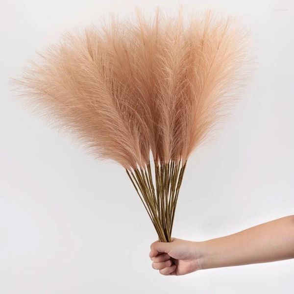 Dekorative Blumen 10pcs künstliche Pampas Gras gefälschte Vase -Pflanzen Hochzeit Dekoration Nordisch Korea Haus Linving Room Dekor