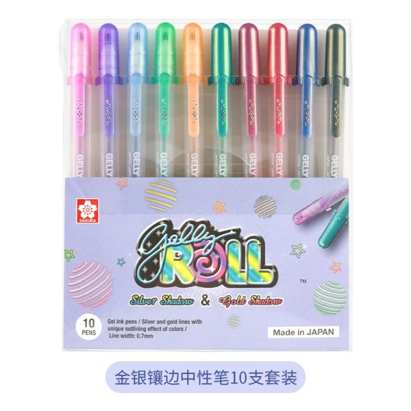 Penne Giappone Sakura Gel Pen Set Base di gellico Roll/Bright/Highlight/Souffle/Glaze/Dranaggio stazionario Penne Gel Inchiostro Glitter Decorazione