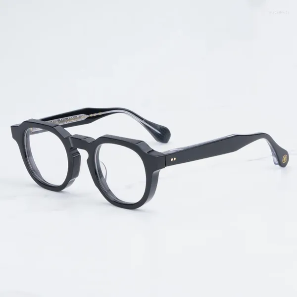 Sonnenbrillen Frames Japanische Klassiker Retro Cllection TVR Serie 1 Runde coole schwarze Gläser Rahmen Männer Schatten Handhandwerk verdicken Acetat