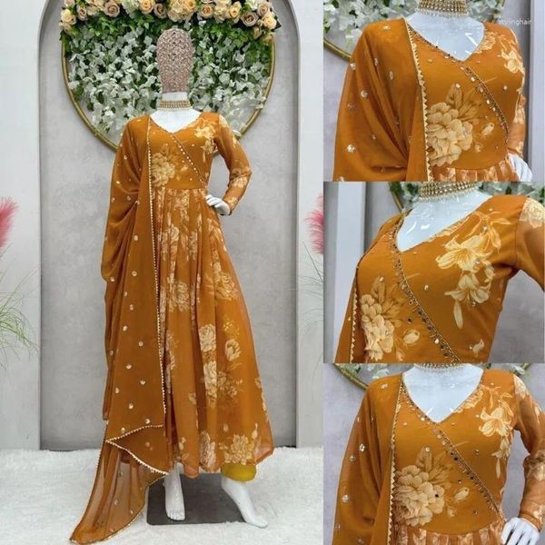 Vestido de roupas étnicas Salwar Kameez Festy Wear Wear Pakistani Wedbled Dress Bollywood