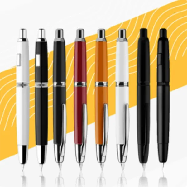 Stifte neuer Stil Presse Einziehbarer Stift extra feine Nib 0,4 mm Metalltintenstifte Brunnen mit Konverter zum Schreiben von Stifte Weihnachtsgeschenk