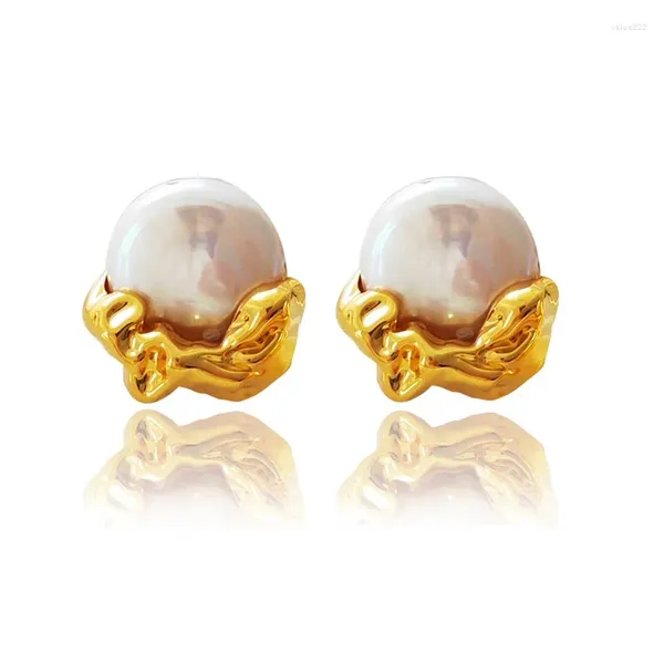 Brincos de garanhão jóias de pérolas naturais irregulares vintage para mulheres 2024 Piercing Woman Breating Acessórios Bijouterie Feminino Presente Feminino