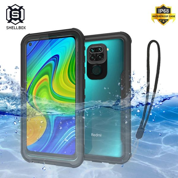 Acessórios Caixa à prova d'água à prova de choque da caixa de choque para Xiaomi Redmi Nota 9 Nota 10 Pro Case 360 Proteção Full Protect Outdoor Cober