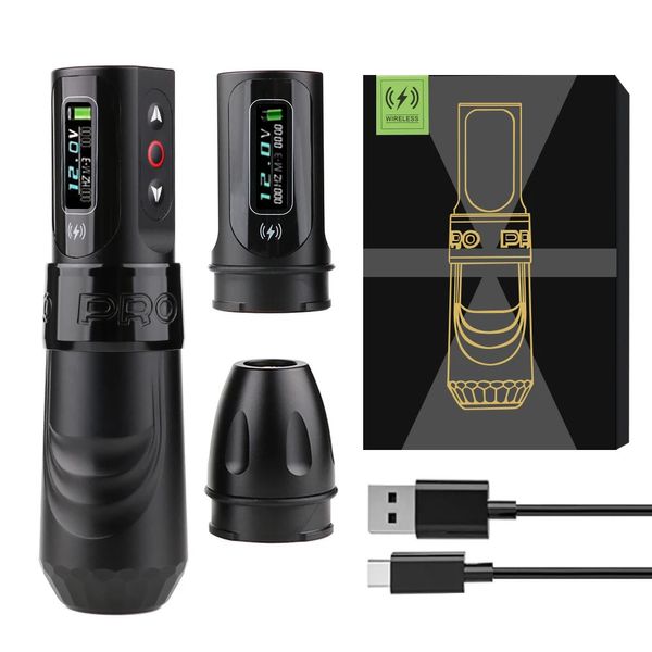 Kablosuz Dövme Makinesi Kartuş Kalem Kiti 2pcs 2000 Mah Dövme Pilleri RCA Dönüşüm Jack Dövme Setleri Dövme Sanatçısı 240409