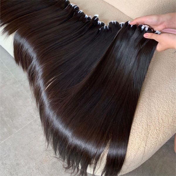 Pacotes de cabelo de cabelo humano reto vietnamita, tramas de cabelo não processadas de cor natural de cor, extensão de cabelo 1 negócio