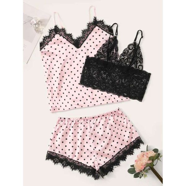 Lingerie erótica de venda quente, lingerie de suspensão feminina sexy, bolca rosa conjunto de três peças