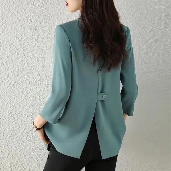 Ternos femininos 2024 Mulheres Blazer Office Ladies Elegant Outwear Trabalho Use uma moda de outono rosa feminina de fêmea africana