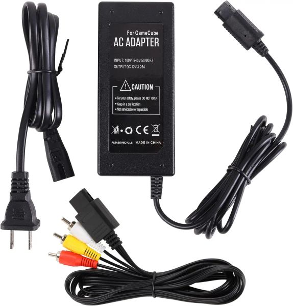 Versorgung des Wechselstroms für Gamecube, Wechselstrom -Netzteilkabel und AV -Kabel für Nintendo Gamecube Console NGC