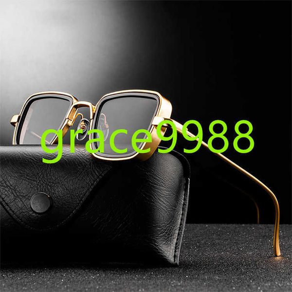 Vintage Men Square Metal Rahmen Sonnenbrillen Bestverkaufte Punk klassische Schatten Sonnenbrille UV400