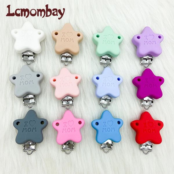 103050pc Love Mama Star Silicone Zähne Clip DIY Baby gefälschter Kette Schnullerhalter geboren