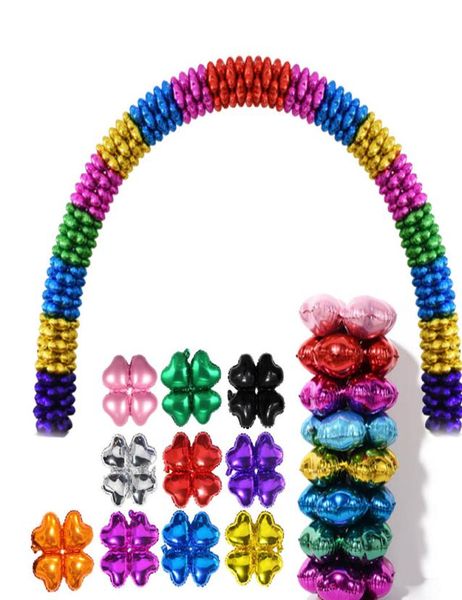 4 Pétalas Coração Balões de Flores de Folhas 18 polegadas para Construir Arco para Balão de Balão Para Promoção de Festas de Festa de Aniversário de Casamento Toys7697190