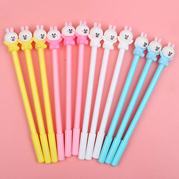 Canetas 24pcs/Creative Bulk Creative Bunny Canens Rabbit Kawaii Gel Pen