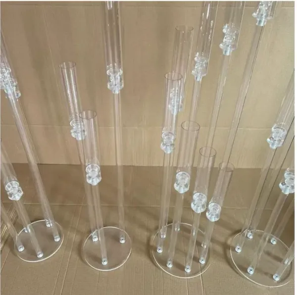 Держатели Прат -свадебные украшения центральная часть Candelabra Clear Candle Holder Акриловые подсвечники для свадьбы вечеринка мероприятия