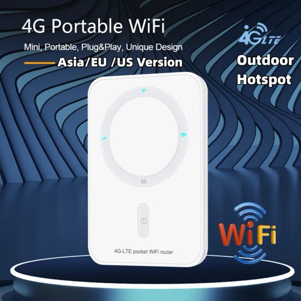 Router 4G LTE Router 150 Mbit / s Wireless WiFi Tragbares Modem WiFi Signal Repeater Mini Outdoor Hotspot mit Indikatorleuchten -SIM -Kartensteckplatz