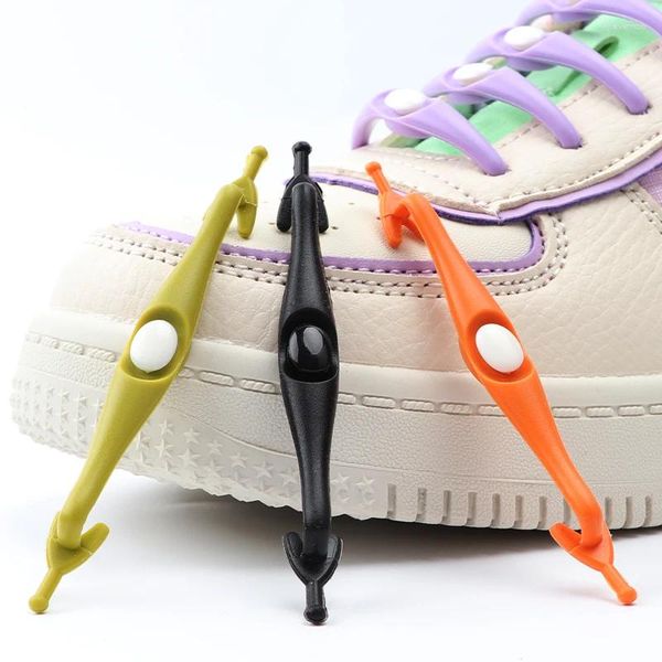 Ayakkabı Parçaları Silikon Spor ayakkabıları için ayakkabı bağları elastik genişletme shovelace hiçbir kravat bağcıları çocuklar yetişkin tieless kauçuk ayakkabılar 12 PC/set