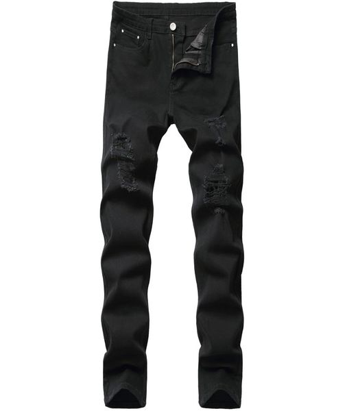 MEN039S JEANS 2021 MENS SEXY LOCHE PANSS CLASSION SOMMER Herbst Männlich Rippte Skinny Hosen Slim Biker Outwears4651402