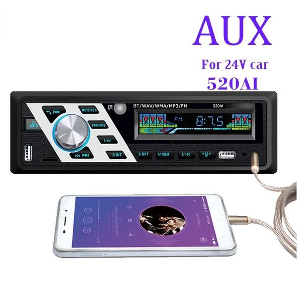 Yeni 2024 24V araba stereo ses Bluetooth 1 DIN CAR MP3 Multimedya Oyuncu USB MP3 FM Radyo Oynatıcı JSD-520 Uzaktan kumanda1. JSD-520 için