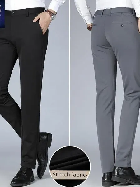 Мужские брюки мужчины случайный бизнес прямой костюм Slim Fit Маленький карандаш.