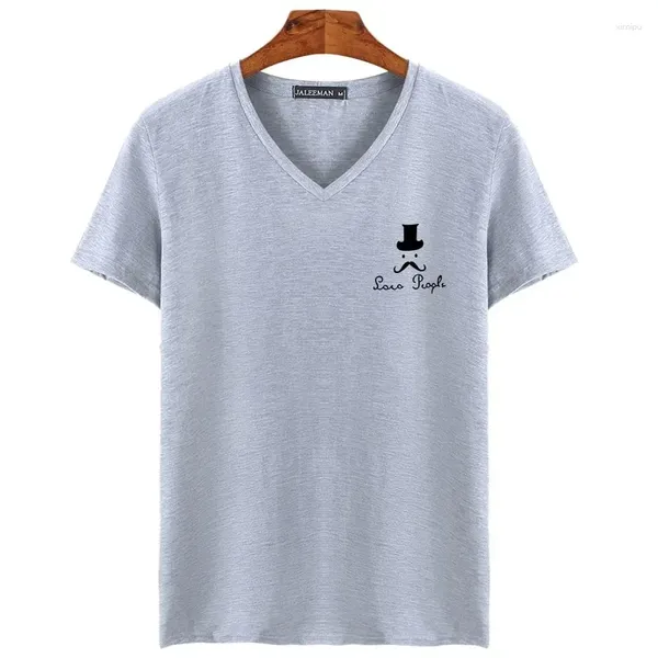 Herrenanzüge Nr. 2A1240 Sommer Modemarke Hut-Mann-T-Shirt gedruckt Slim Short Sleeve T Shirt Männer T-Shirt V-Ausschnitt Cotton Casual Shirts