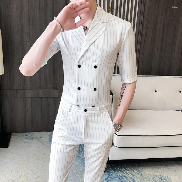 Ternos masculinos 2024 Spring Summer Summer elegante jaqueta combinando conjunto de Blazers Chic Blazers feminino 2 peças 2 peças profissionais femininas