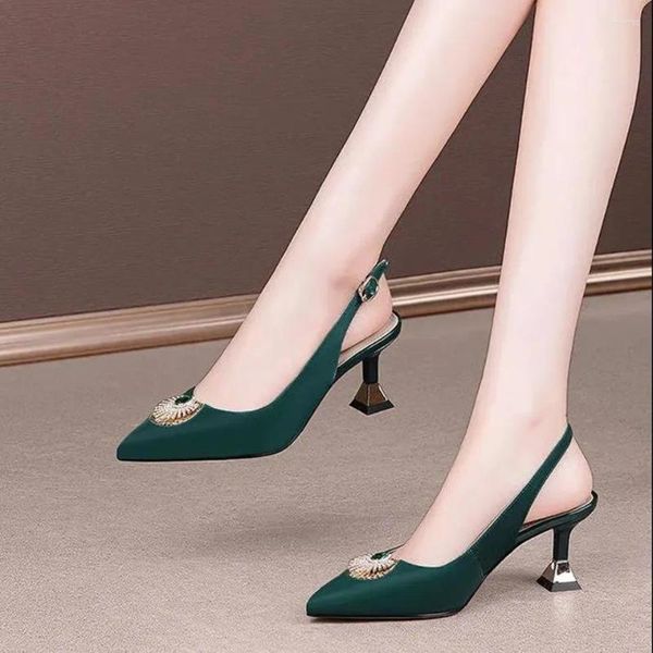 Vestido Sapatos Mulheres fofas peso verde verde de alta qualidade Party STILETTO HALETTO CLUBE LADA Clube Black Spring Femmes Galons Hauts E229